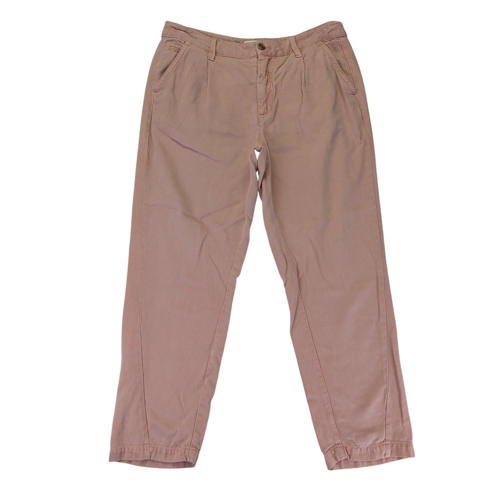 Anthropologie Lyocell Pleated Tapered Trousers Dusty Rose Pink Size‎ 30P Petite